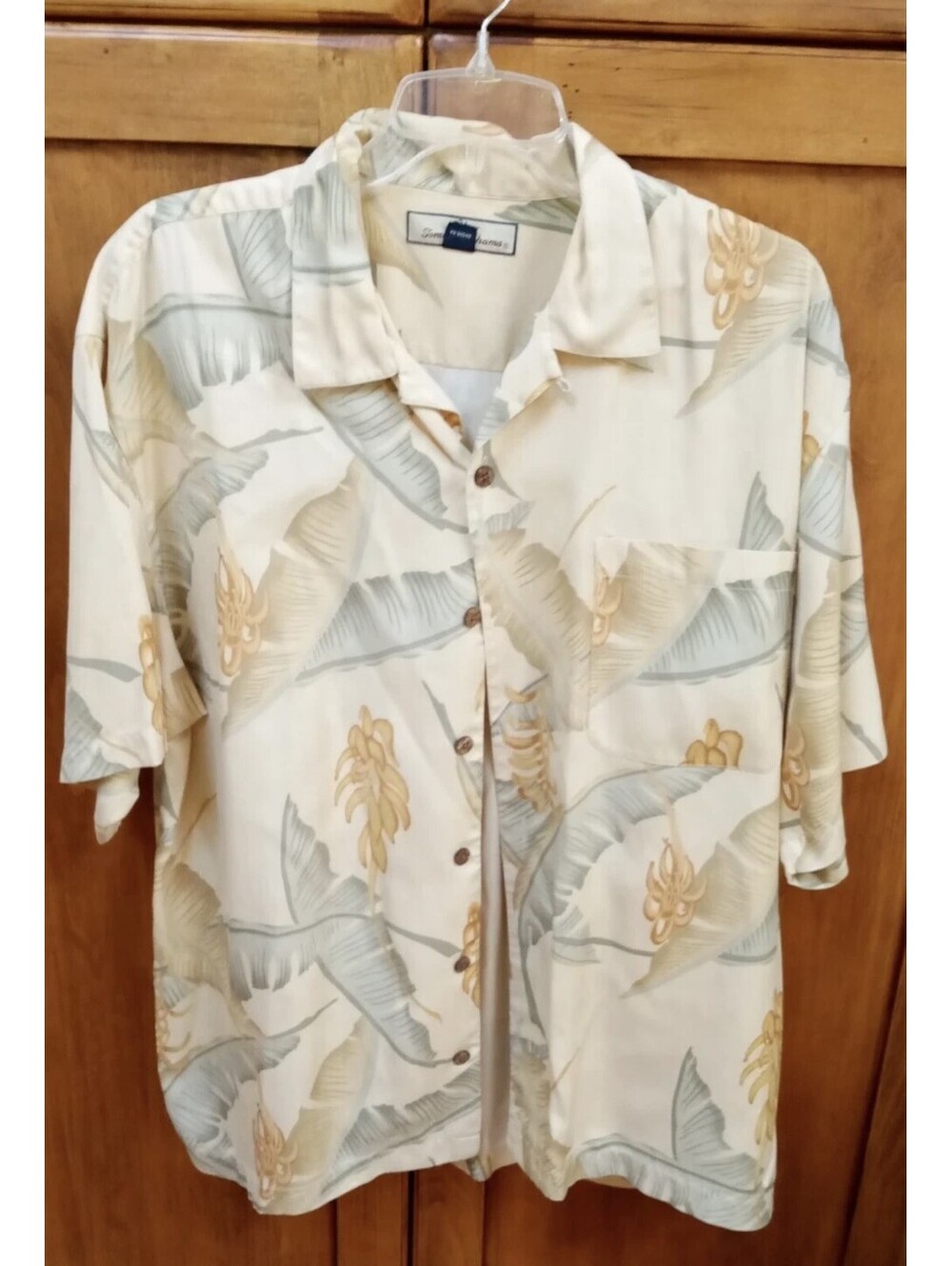TOMMY BAHAMA Men's XL leaves vintage 100 silk